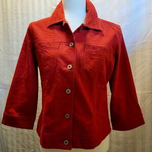 Lightweight Red Denim Jacket